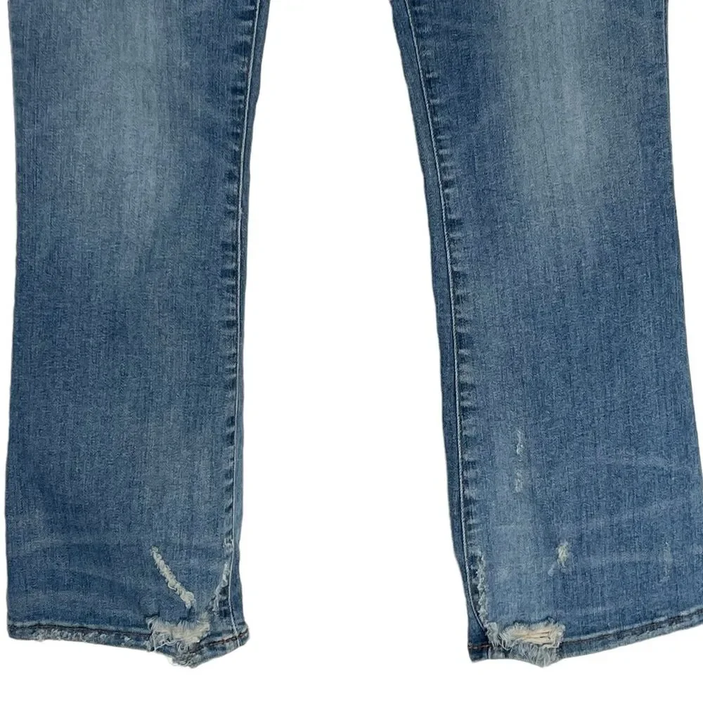 Madewell SZ 24 Cali Demi-Boot Jeans Button-Fly Mid-Rise Distressed Whiskered - Picture 3 of 11